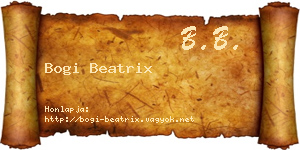 Bogi Beatrix névjegykártya