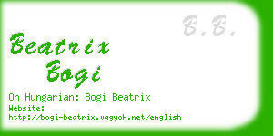 beatrix bogi business card